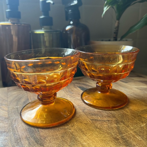 Vintage Amber Glass (set of two) - Picture 2 of 3